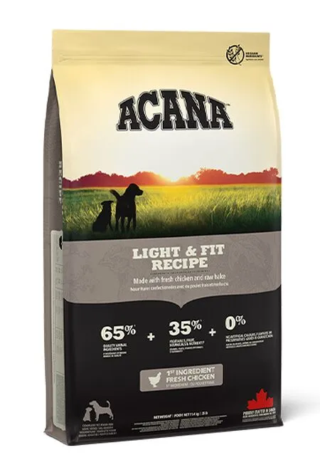 Acana Light & Fit Recipe – Crocchette Grain Free per Cani Adulti in Sovrappeso o con Tendenza a Ingrassare