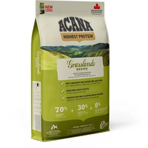 Acana Grasslands – Crocchette Grain Free Ricche di Proteine per Cani di Tutte le Taglie e Fasi di Vita
