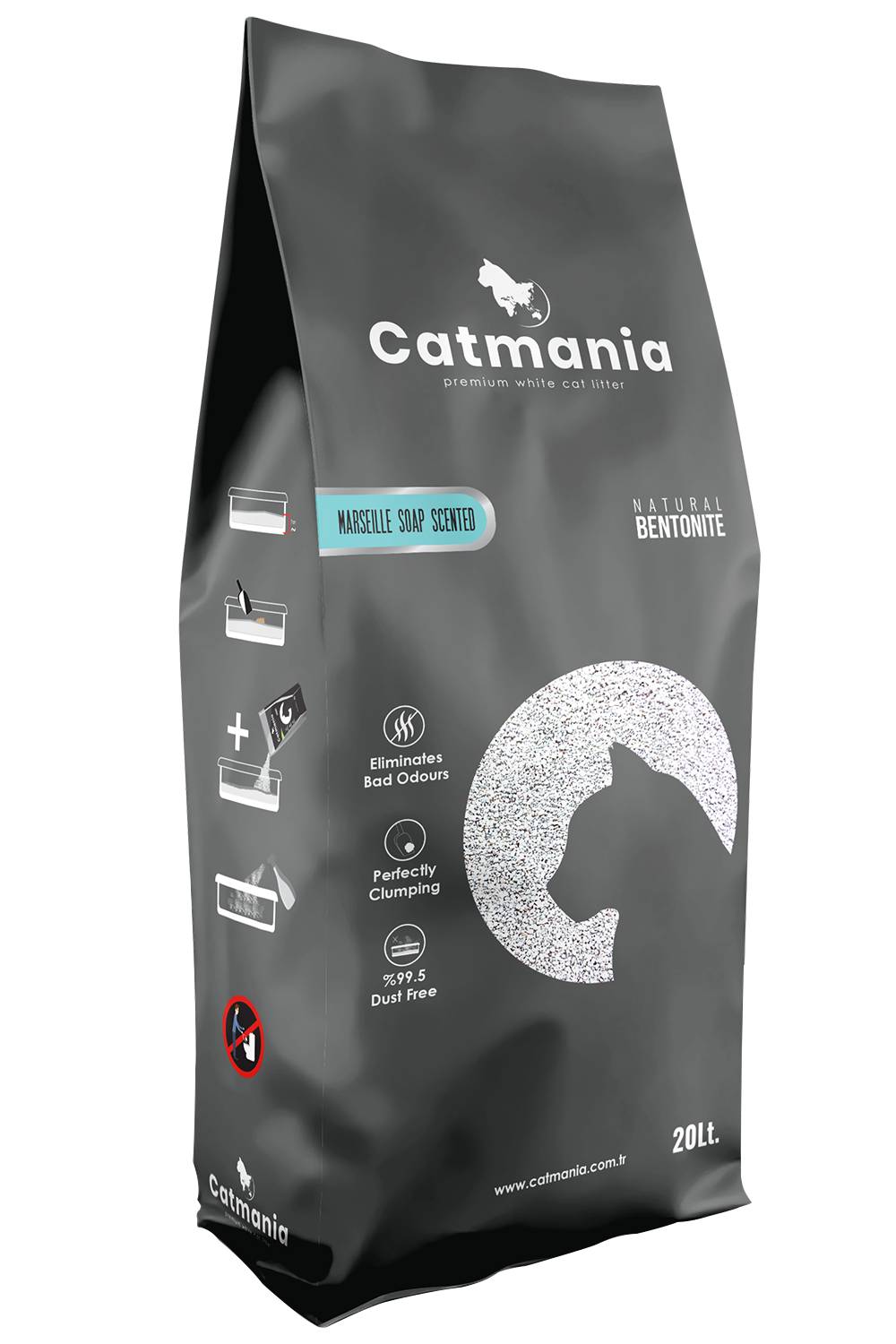 Catmania Lettiera Agglomerante in Bentonite al Profumo di Sapone di Marsiglia per Gatti 20lt