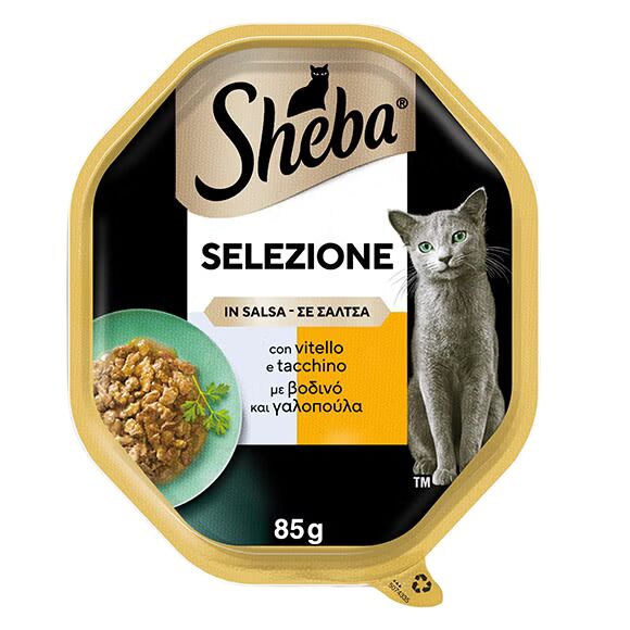 Sheba Selezione in Salsa 85g Vitello e Tacchino