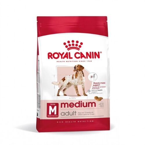Royal Canin Medium Adult Crocchette per Cani Adulti di Taglia Media – Supporto della Massa Muscolare e delle Difese Naturali 4kg