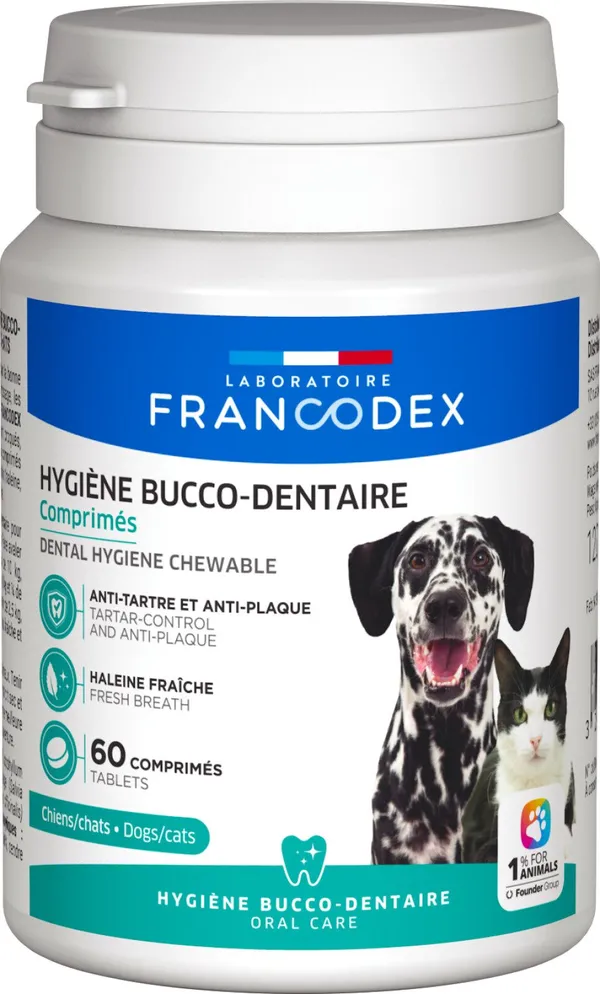 Francodex Dentifricio in Compresse per Cani - 60 Pezzi