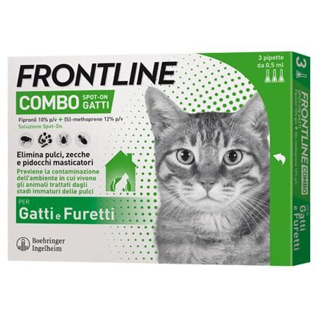 Frontline Combo Antiparassitario Spot-On per Gatti – 6 Pipette da 0,5 ml contro Pulci, Zecche e Pidocchi