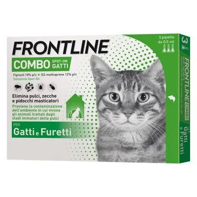 Frontline Combo Antiparassitario Spot-On – 3 Pipette contro Pulci, Zecche e Pidocchi