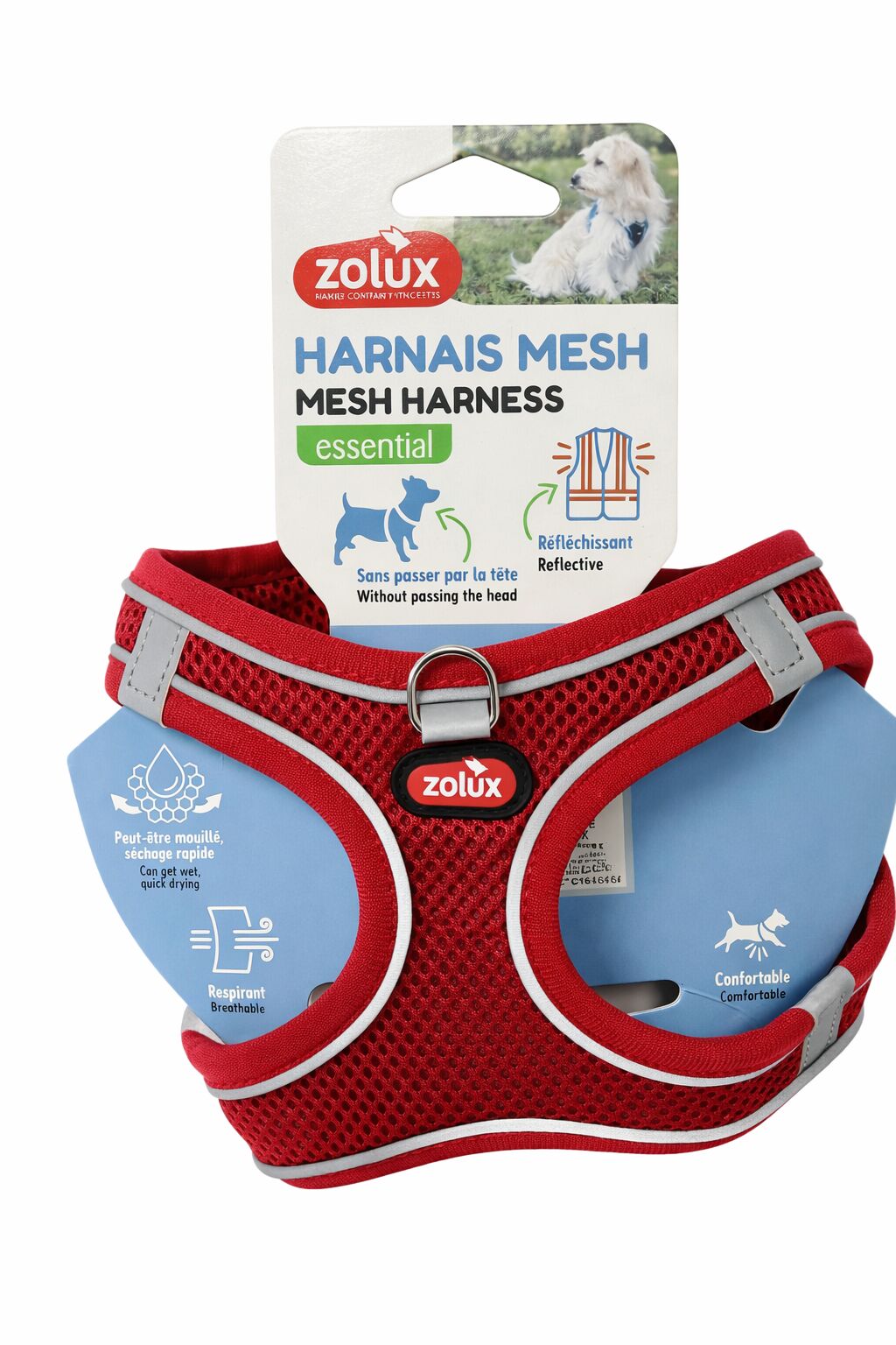 Zolux Pettorina Mesh, Taglia S S Rosso