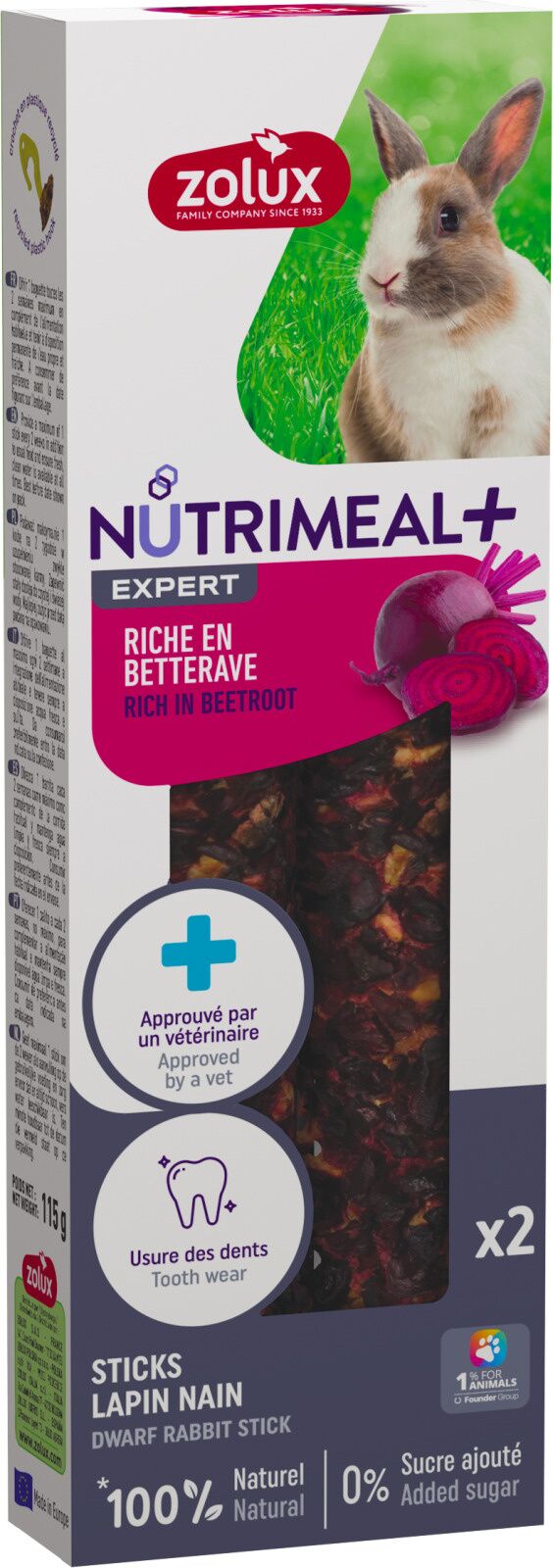 Nutrimeal Stick Premium Conigli Barbabietola 115gr