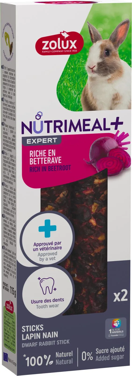 Nutrimeal Stick Premium Conigli Barbabietola 115gr