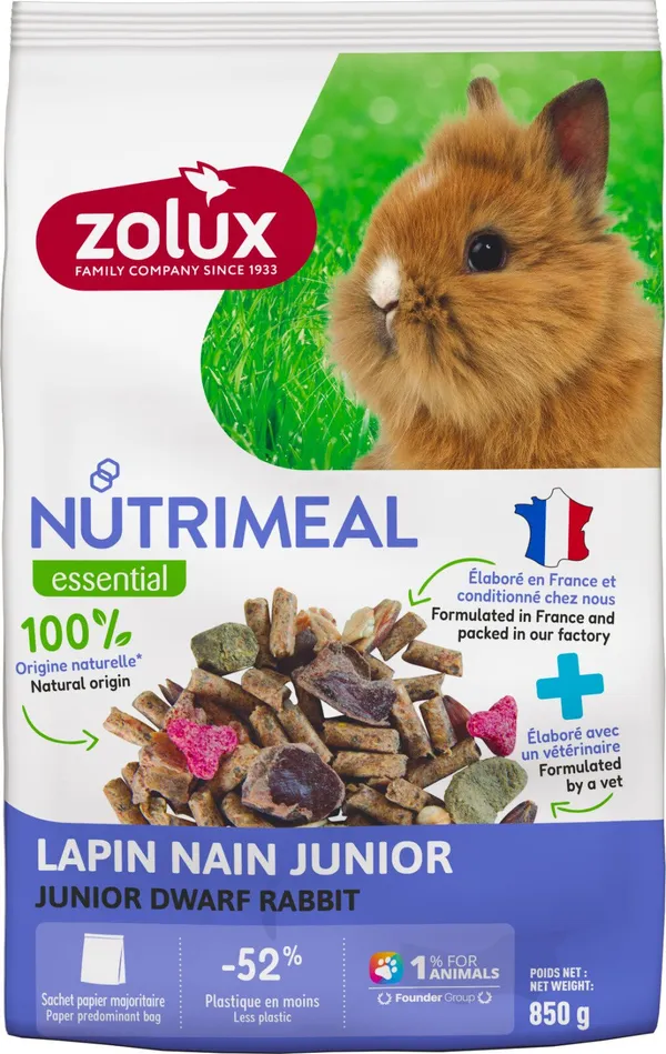 Nutrimeal Mix Conigli Nani Junior 850g