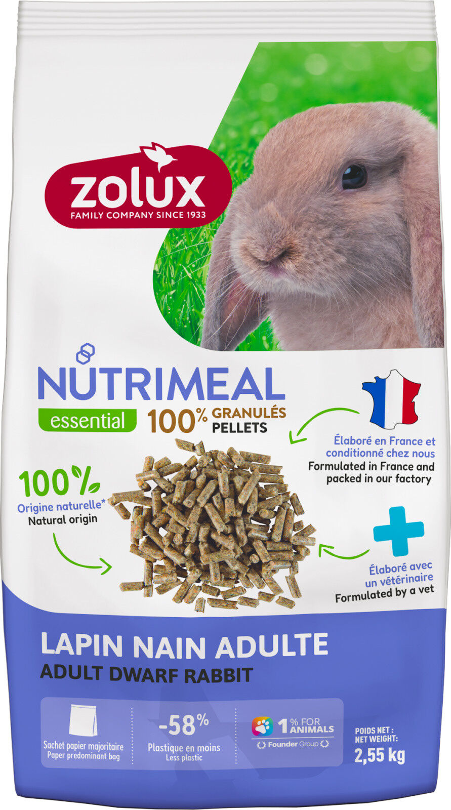 Nutrimeal Pellet per Conigli Nani Adult 2,55kg