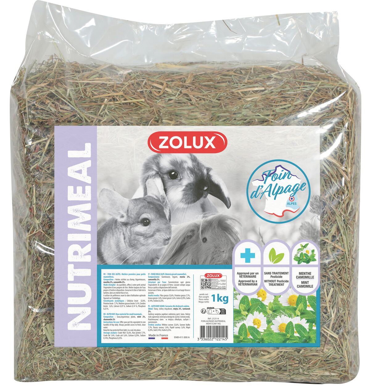 Nutrimeal Fieno Alpi Menta e Camomilla 1Kg
