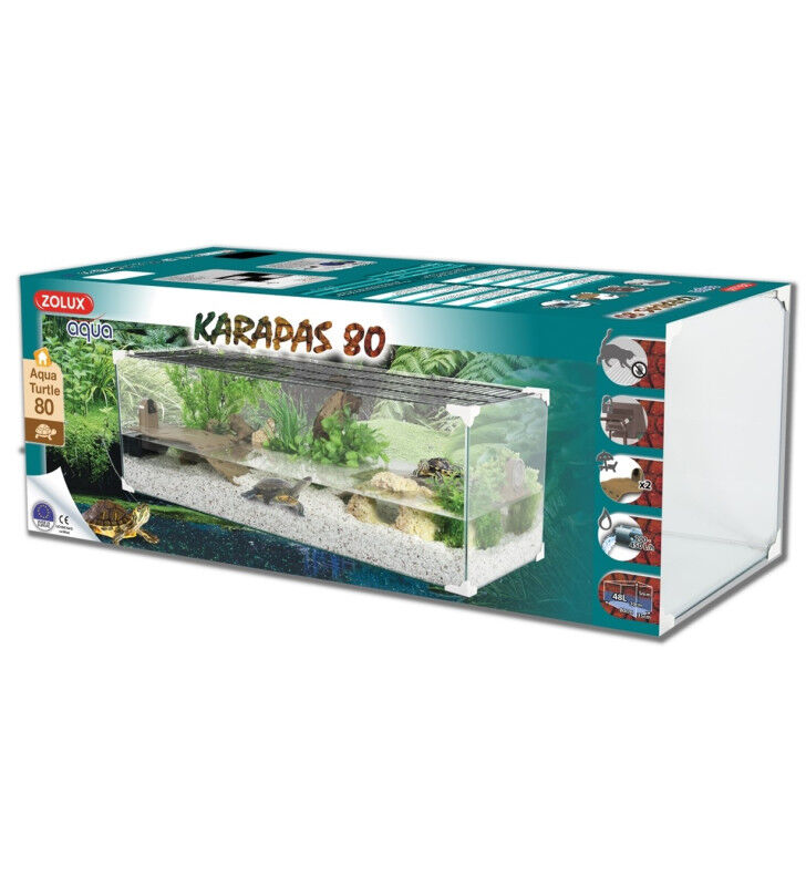Zolux Acquario Karapas Aqua 80cm , 48lt UNICA Nero