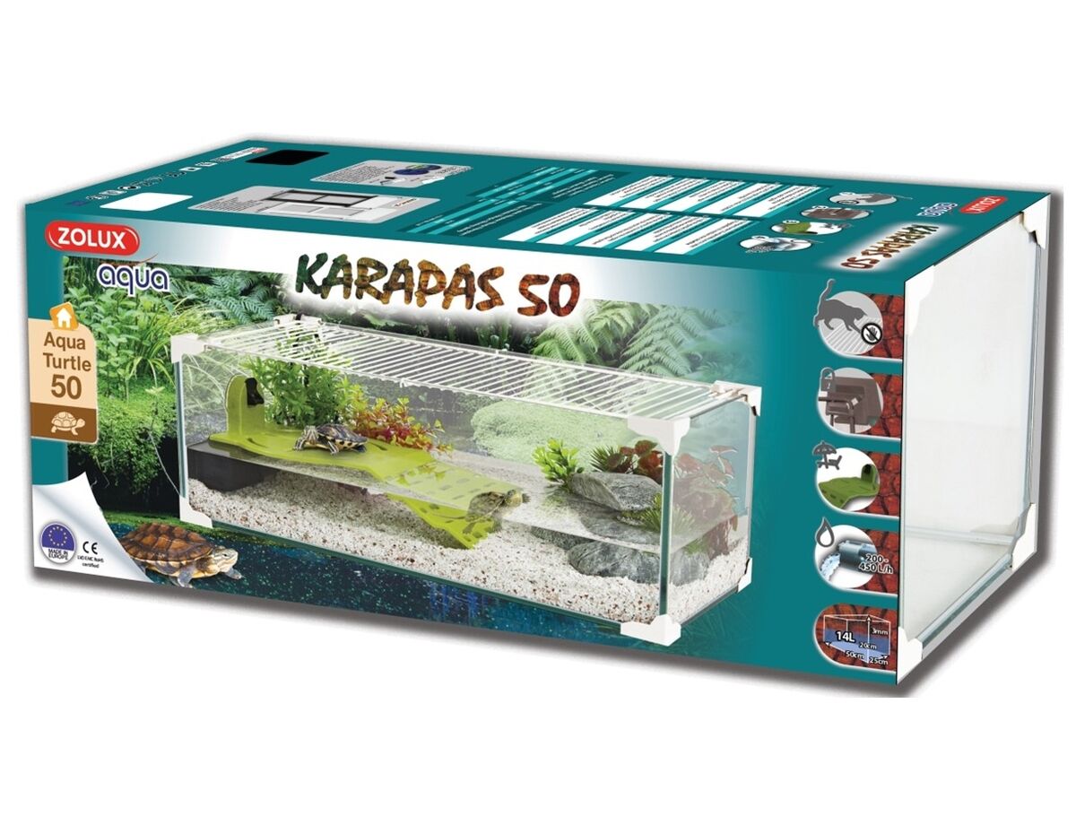 Zolux Acquario Karapas Aqua 50cm , 14lt UNICA Bianco