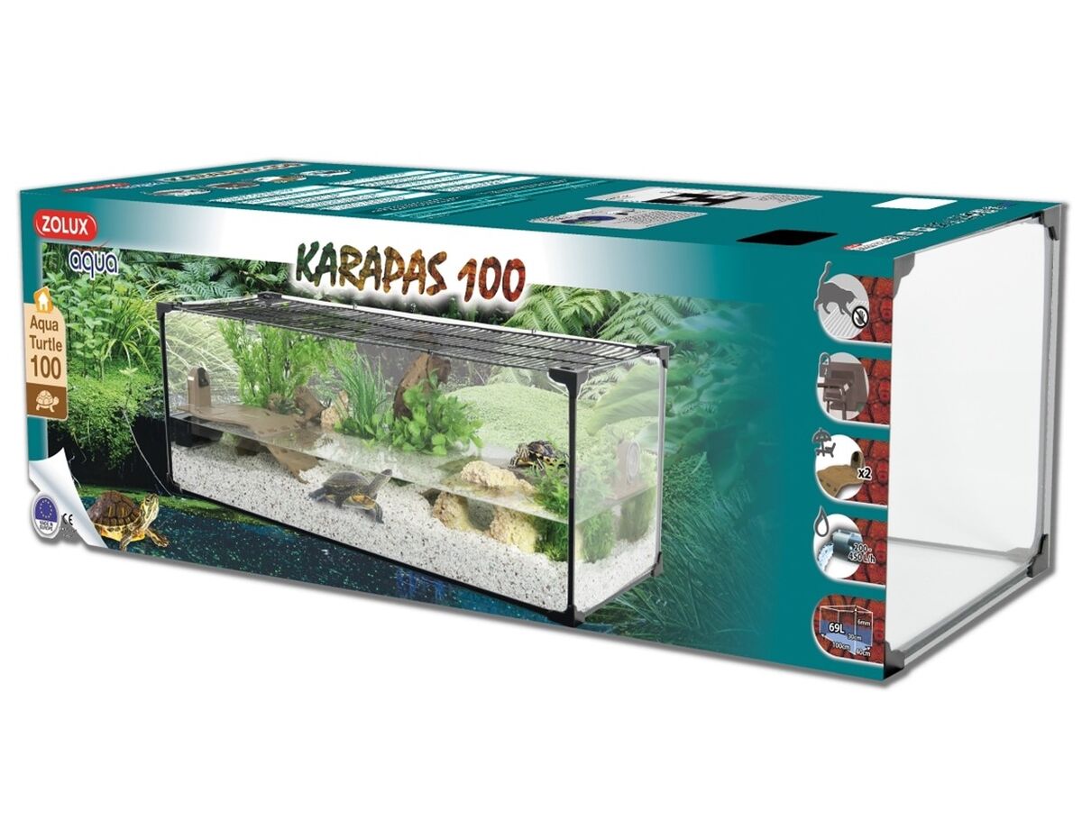 Zolux Acquario Karapas Aqua 100cm , 120lt UNICA Nero