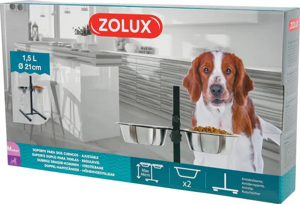 Zolux Supporto Regolabile + 2 Ciotole da 1,5lt