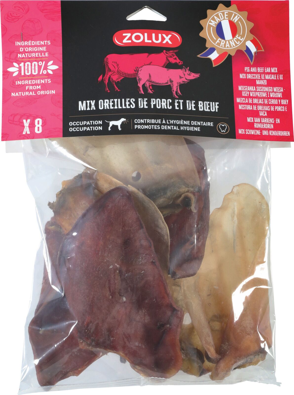 Zolux Mix Orecchie Maiale e Manzo 8pz