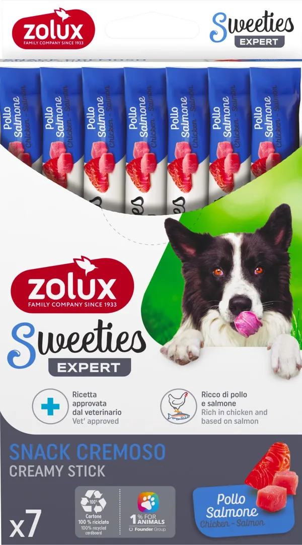 Zolux Sweeties Dog Salmone e Pollo 7x14g