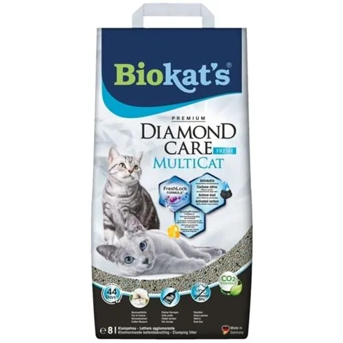 Biokat's Diamond Care Multicat Fresh Lettiera Agglomerante per Gatti 8lt