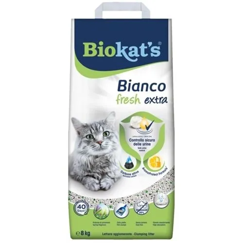 Biokat's Bianco Fresh Extra Lettiera Agglomerante per Gatti 8kg