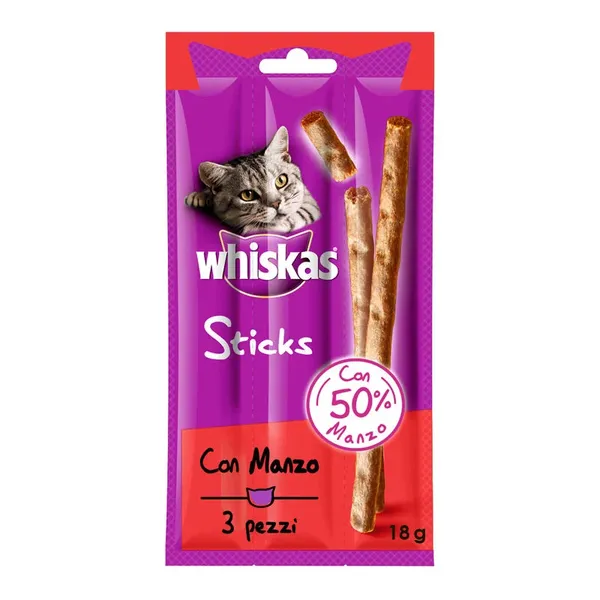 Whiskas Sticks Manzo 3pcs 18g