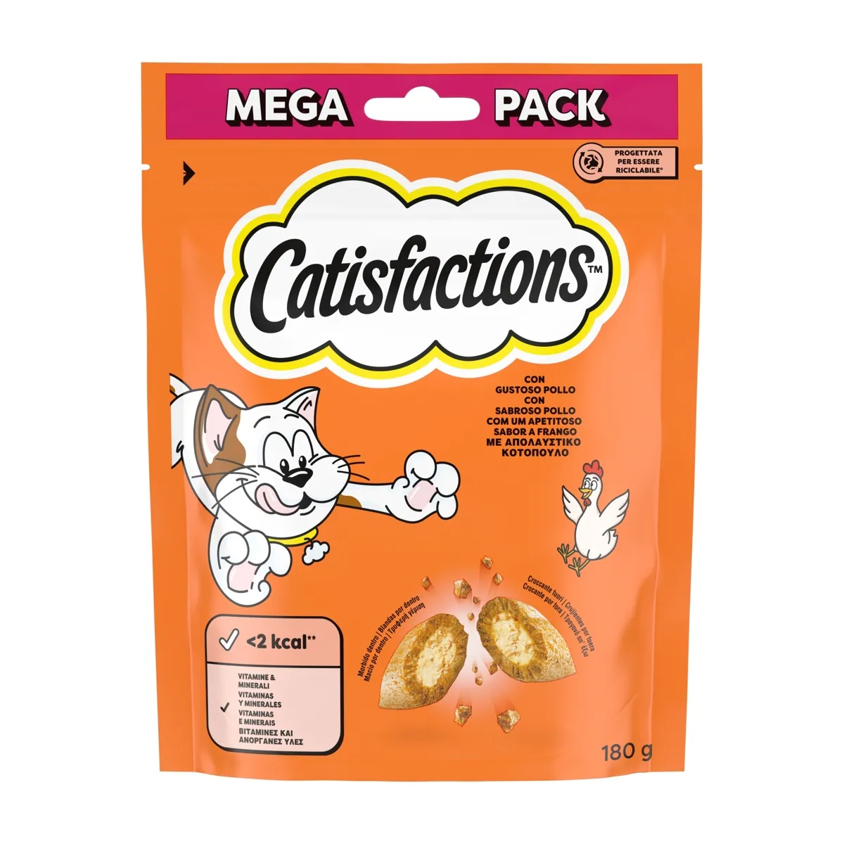 Catisfactions Snack Mega per Gatti 180g Pollo