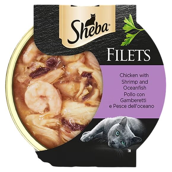 Sheba Filets 60g Pollo, Gamberetti e Pesce dell'Oceano