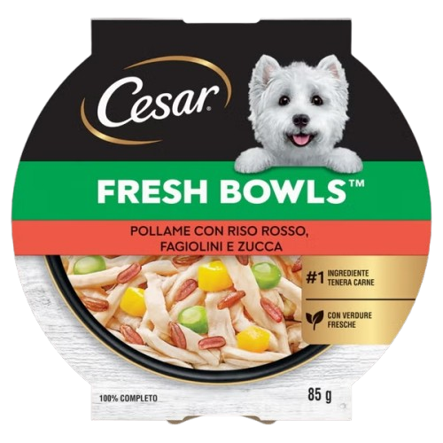 Cesar Fresh Bowls 85g Pollame, Riso Rosso, Fagiolini e Zucca