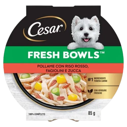 Cesar Fresh Bowls 85g Pollame, Riso Rosso, Fagiolini e Zucca