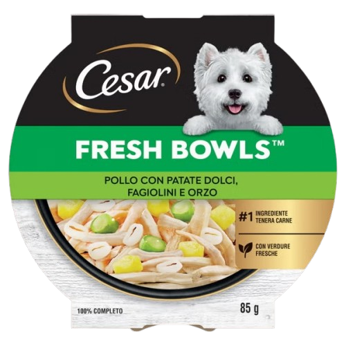Cesar Fresh Bowls 85g Pollo con Patate Dolci, Fagiolini e Orzo
