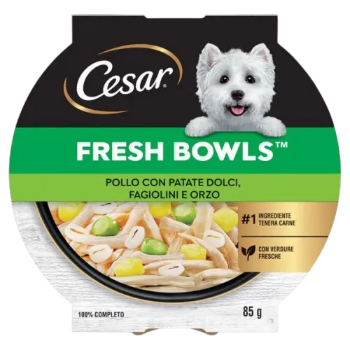 Cesar Fresh Bowls 85g Cesar Fresh Bowls 85 g – Alimento Umido Completo per Cani Adulti