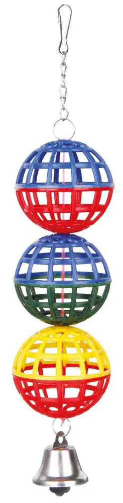 Gioco 3 Palline con Griglia per Uccelli e Piccoli Animali