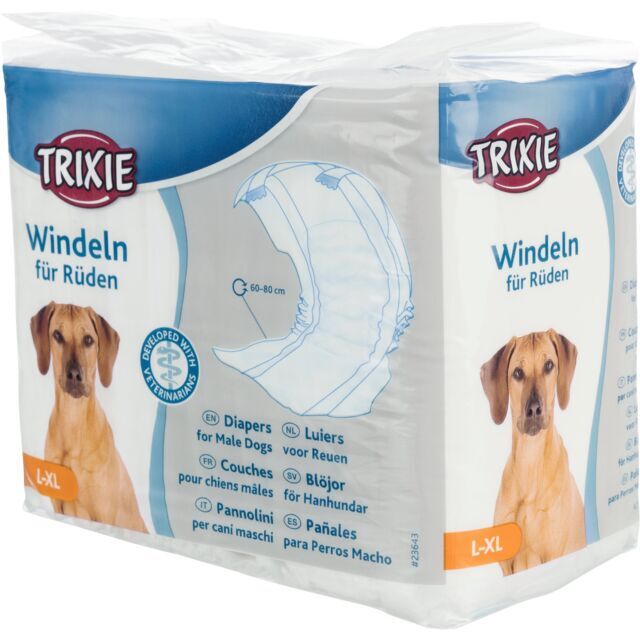 Trixie Pannolini a Fascia per Cani Maschi 12pz L-XL