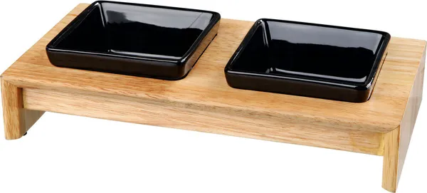 Set Ciotole Ceramica e Legno per Cani - 0,2lt