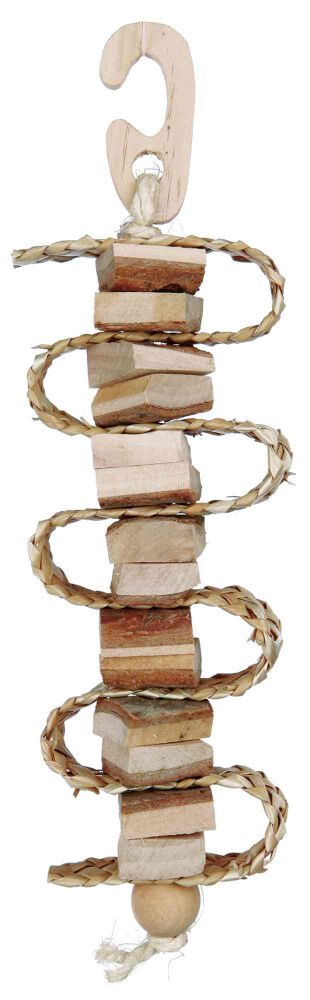 Legno da Beccare con Corda Sisal per Uccelli - 30cm