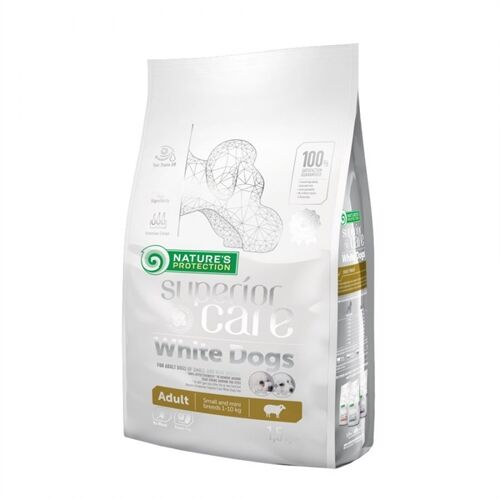 Nature's Protection Superior Care White Coat Adult Small Agnello 1,5kg – Alimento Grain Free per Cani Adulti di Piccola Taglia con Mantello Bianco
