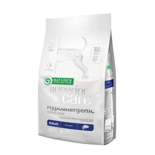 Nature's Protection Superior Care Hypoallergenic All Breeds Salmone 10kg – Alimento Grain Free per Cani Adulti con Digestione Sensibile