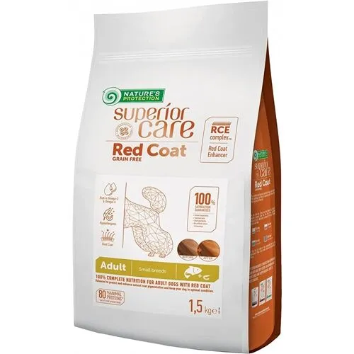 Nature's Protection Superior Care Red Coat Adult Small Salmone – Alimento Grain Free per Cani Adulti di Piccola Taglia con Mantello Rosso e Marrone
