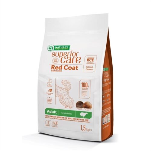 Nature's Protection Superior Care Red Coat Adult Small Agnello – Alimento Grain Free per Cani Adulti di Piccola Taglia con Mantello Rosso e Marrone 10kg