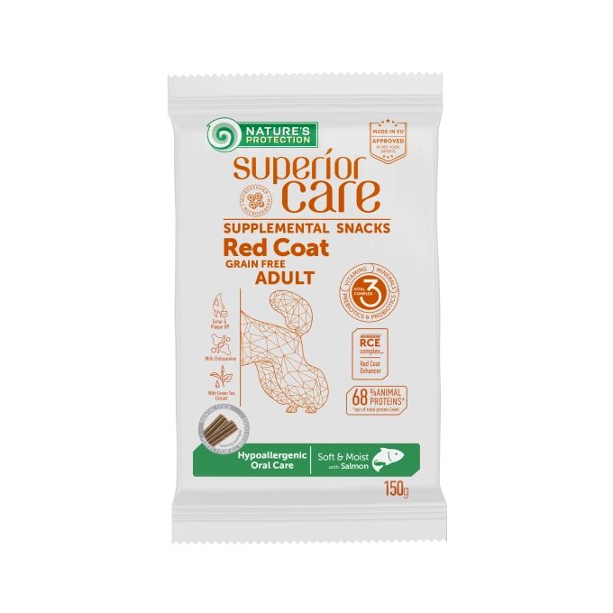 Superior Care Snack Red Coat Hypoallergenic Stick Salmone 150gr
