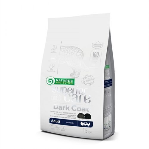 Nature's Protection Superior Care Dark Coat Adult Small Pollo 1,5kg – Alimento Super Premium per Cani Adulti di Piccola Taglia con Mantello Scuro 10kg
