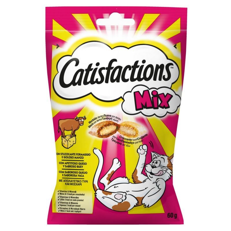 Catisfactions Snack per Gatti 60g Manzo e Formaggio