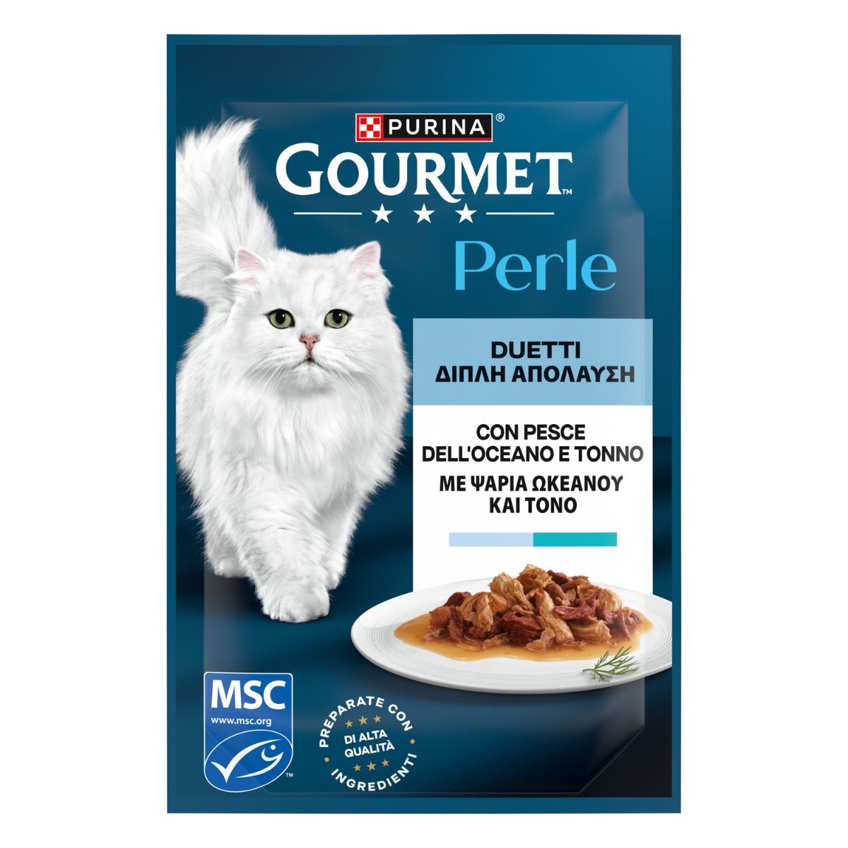 Gourmet Perle Bustine 85g Duetti di Mare con Pesce dell'Oceano e Tonno