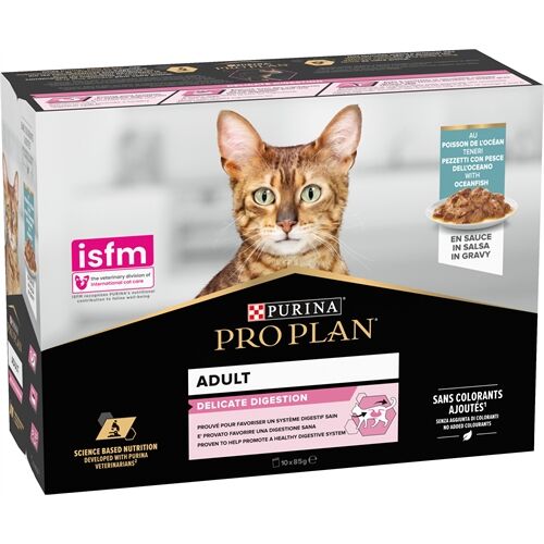 Proplan Multipack Adult Delicate Stracetti di Pesce dell'Oceano in Salsa 10x85g
