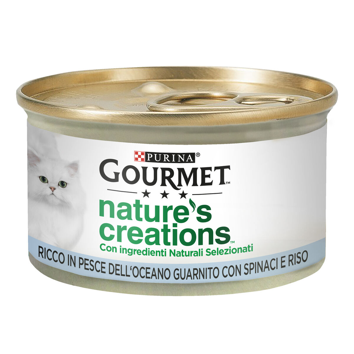 Gourmet Nature's Creations 85g Filettini di Pesce dell'Oceano , Spinaci e Riso