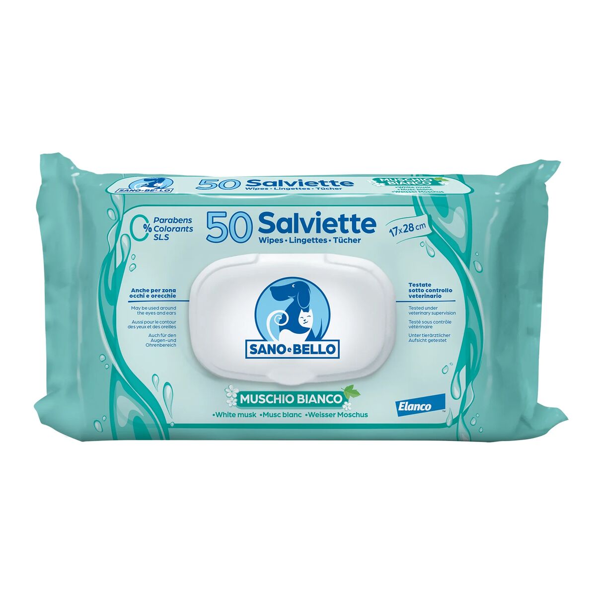 Sano e Bello Salviette Detergenti 50pcs Muschio bianco