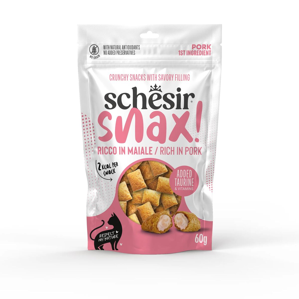 Schesir Crunchy Snax Maiale 60g