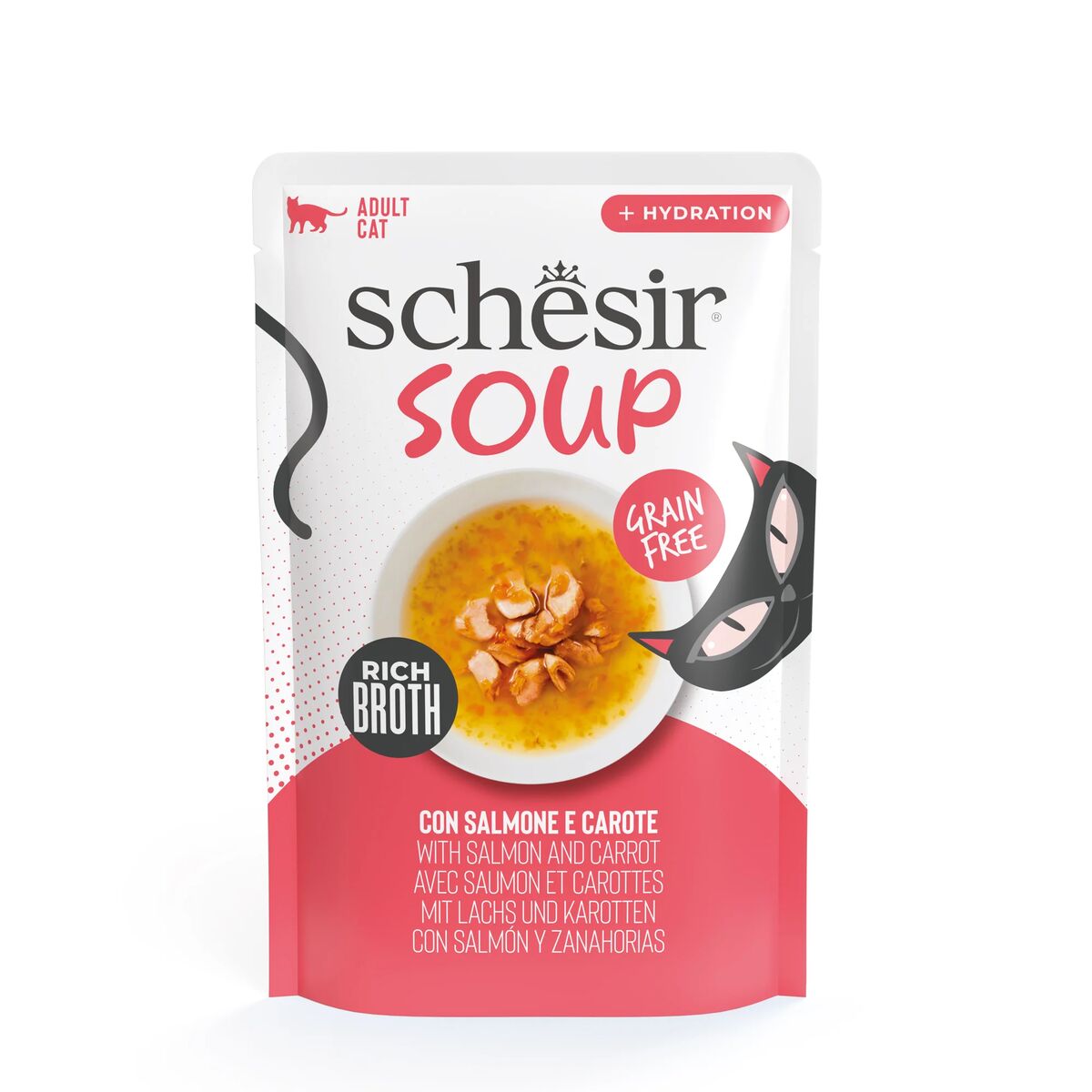 Schesir Umido Complementare in Zuppa per Gatti 40gr Salmone e Carote
