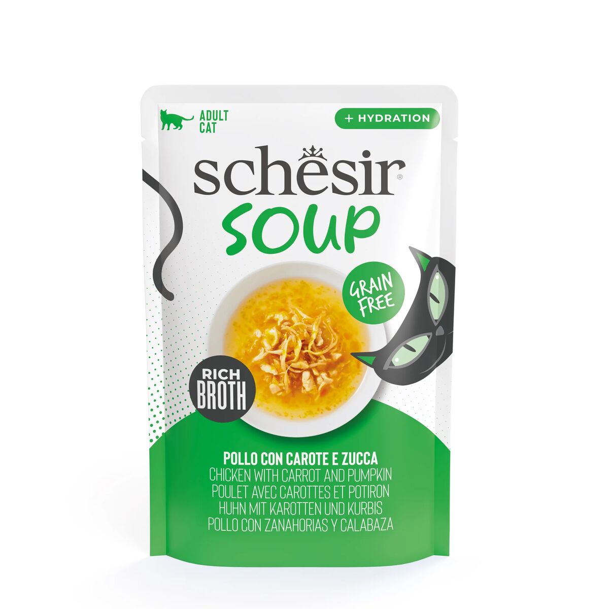 Schesir Umido Complementare in Zuppa per Gatti 40gr Pollo con Carote e Zucca