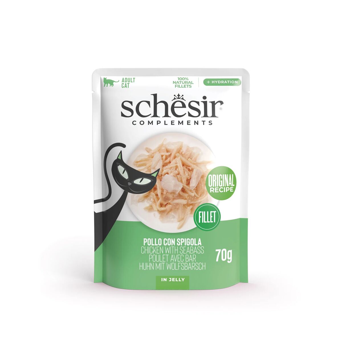 Schesir Complements Nutrition in Gelatina 70g Filetti di Pollo con Spigola