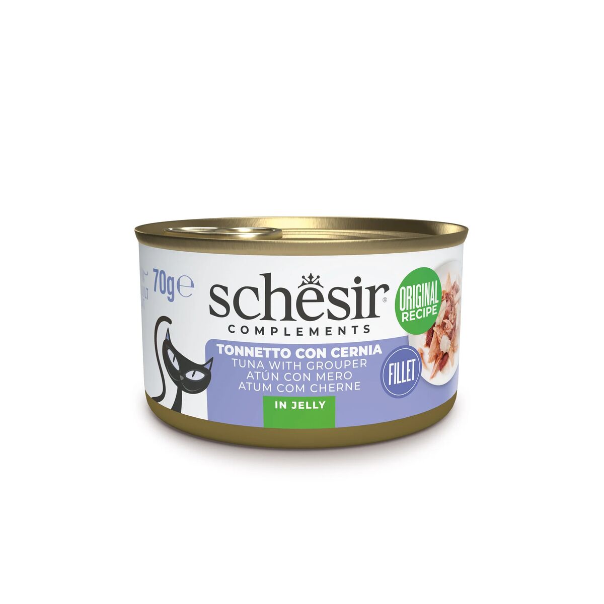 Schesir Complements Nutrition in Gelatina 70g Tonnetto con cernia in gelatina