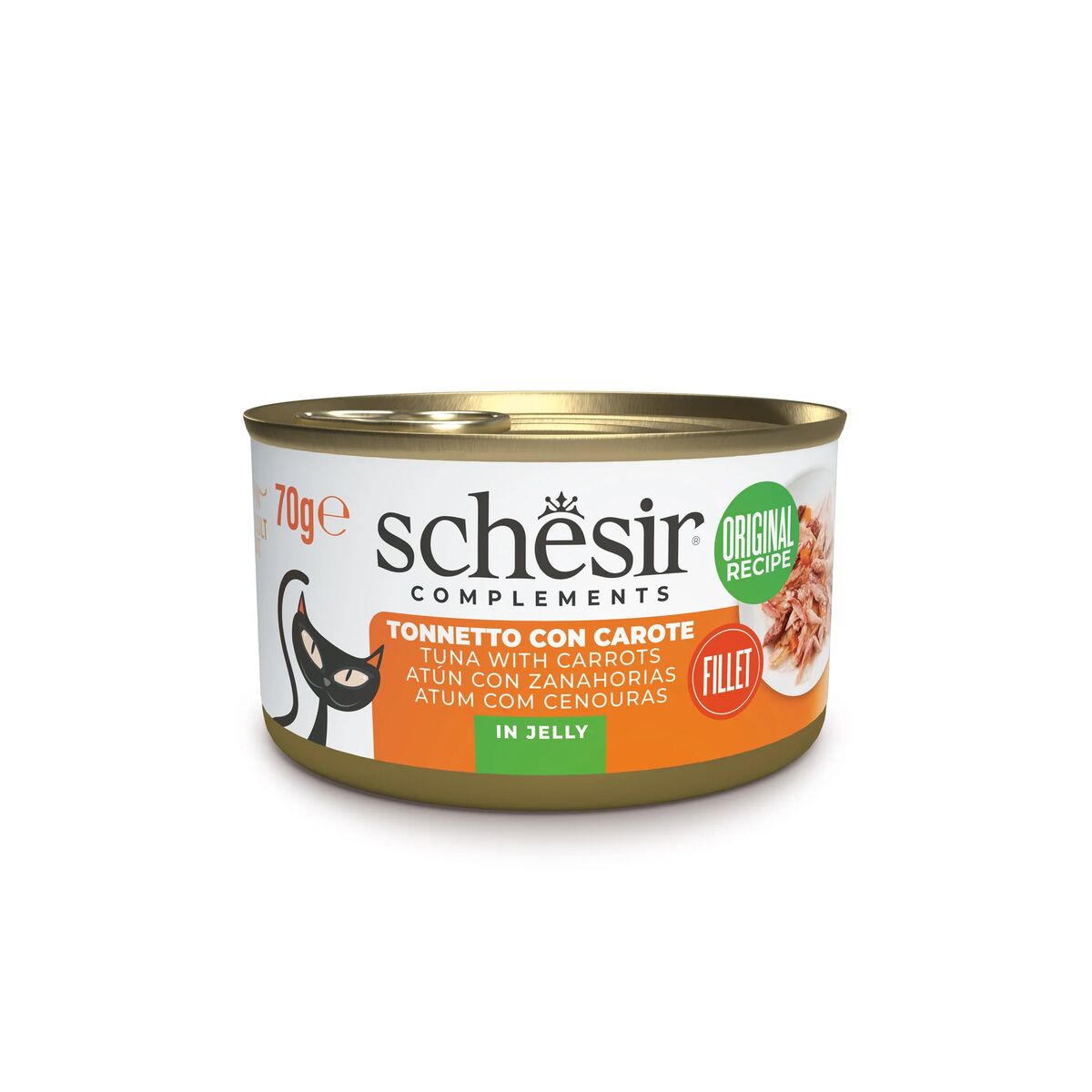 Schesir Complements Nutrition in Gelatina 70g Tonnetto con carote in gelatina
